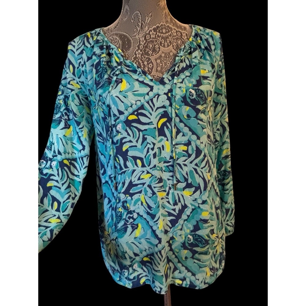 Lily Pulitzer Willa Flounce Sleeve Shirt Size Medium